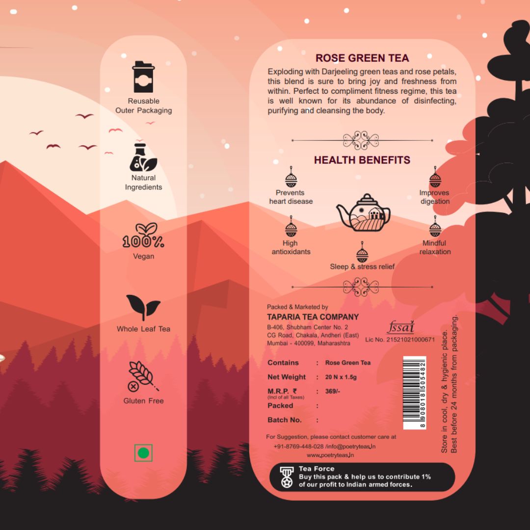 Rose Green Tea- Loose Leaf Tea